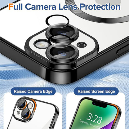 Custodia MagSafe per Apple iPhone 14 Plus, Techsuit, Luxury Crystal, Nera