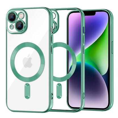 Custodia MagSafe per Apple iPhone 14 Plus, Techsuit, Luxury Crystal, Verde Chiaro