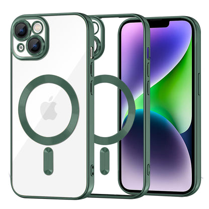 Custodia MagSafe per Apple iPhone 14 Plus, Techsuit, Luxury Crystal, Verde Scuro