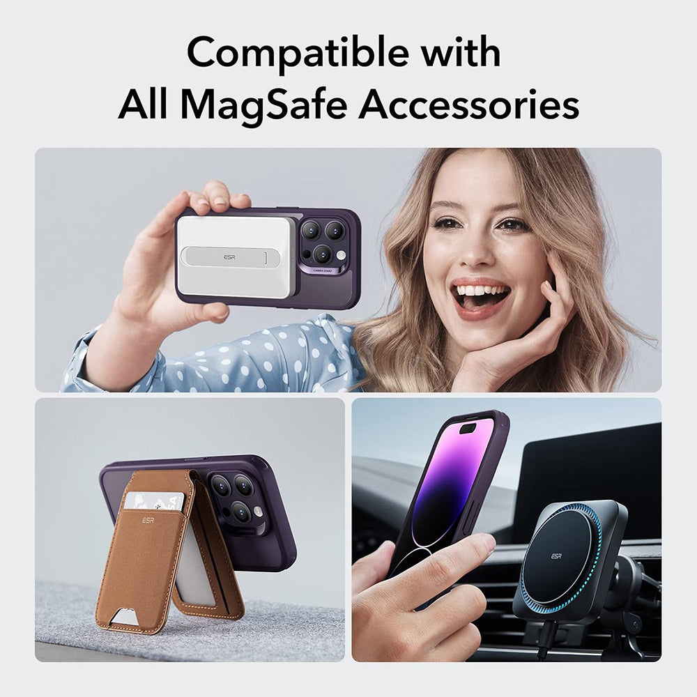 Custodia MagSafe per Apple iPhone 14 Pro, ESR, Classic Hybrid, Viola Trasparente
