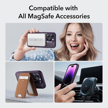 Custodia MagSafe per Apple iPhone 14 Pro, ESR, Classic Hybrid, Viola Trasparente