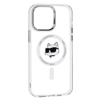 Custodia MagSafe per Apple iPhone 14 Pro Max, Karl Lagerfeld, IML Metal Choupette's Head, Bianca