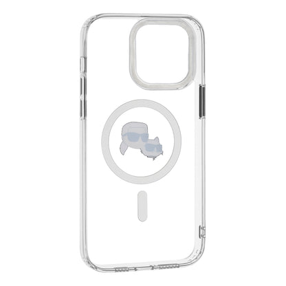 Custodia MagSafe per Apple iPhone 14 Pro Max, Karl Lagerfeld, IML Metal Karl & Choupette's Heads, Bianca