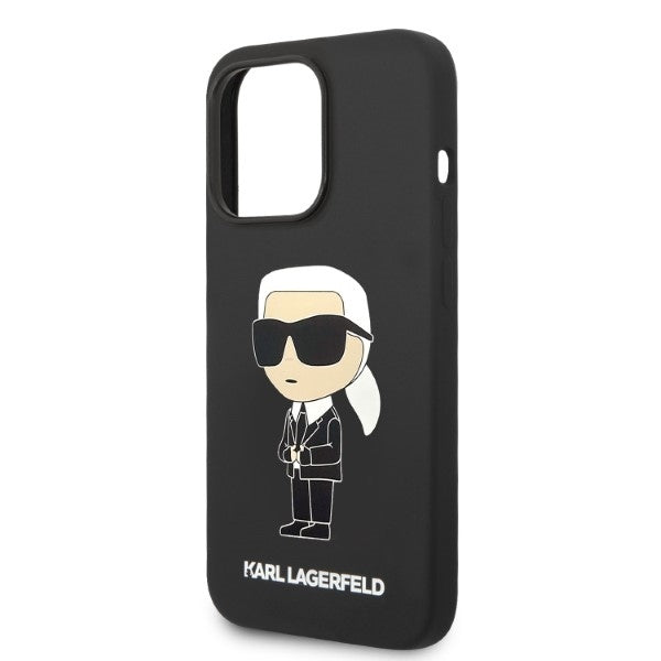 Custodia MagSafe per Apple iPhone 14 Pro Max, Karl Lagerfeld, Silicone Ikonik Karl, Nera