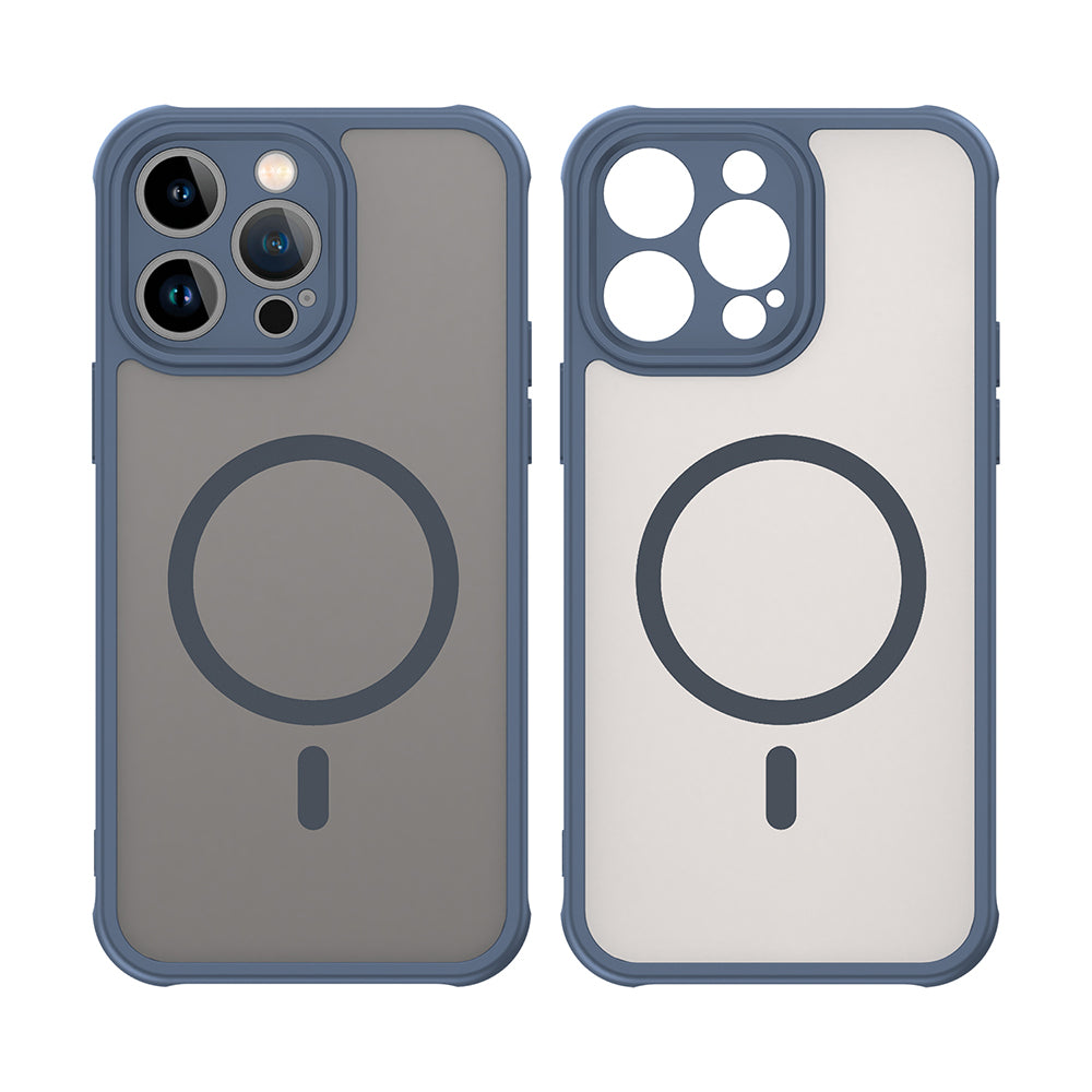 Custodia MagSafe per Apple iPhone 14 Pro Max, Techsuit, HaloFrost II, Blu Navy