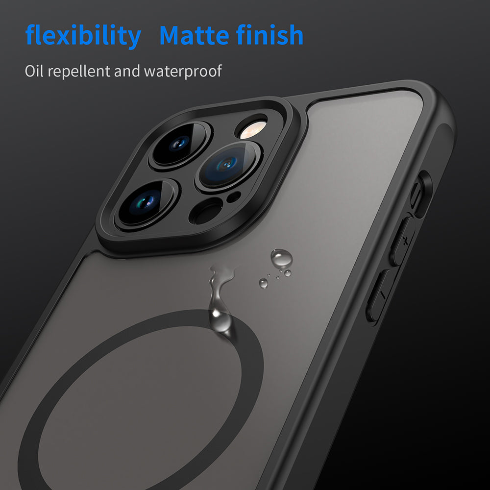 Custodia MagSafe per Apple iPhone 14 Pro Max, Techsuit, HaloFrost II, Nera