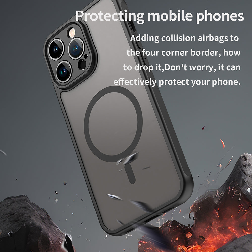 Custodia MagSafe per Apple iPhone 14 Pro Max, Techsuit, HaloFrost II, Nera