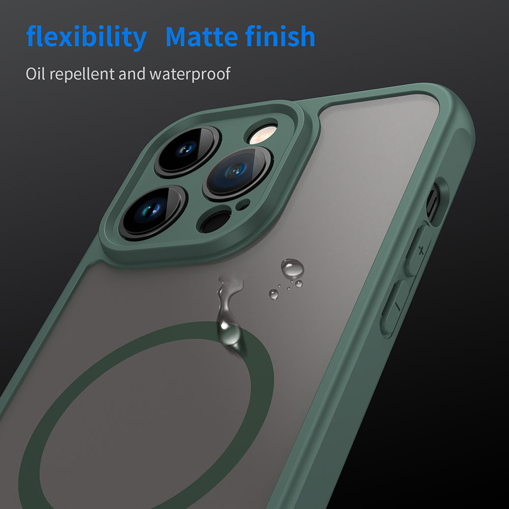 Custodia MagSafe per Apple iPhone 14 Pro Max, Techsuit, HaloFrost II, Verde