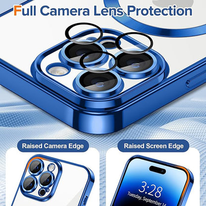 Custodia MagSafe per Apple iPhone 14 Pro Max, Techsuit, Luxury Crystal, Blu Scuro