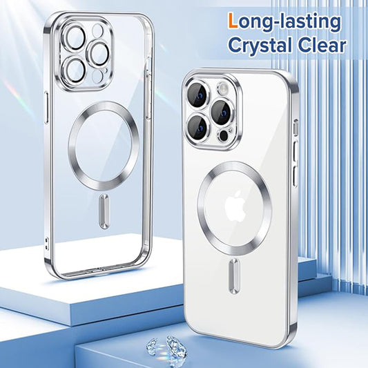 Custodia MagSafe per Apple iPhone 14 Pro Max, Techsuit, Luxury Crystal, Argento