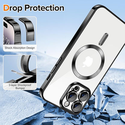 Custodia MagSafe per Apple iPhone 14 Pro Max, Techsuit, Luxury Crystal, Nera