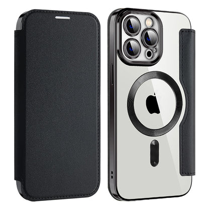 Custodia MagSafe per Apple iPhone 14 Pro Max, Techsuit, SmartMag Book, Nera