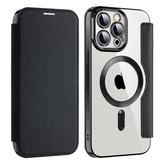 Custodia MagSafe per Apple iPhone 14 Pro Max, Techsuit, SmartMag Book, Nera