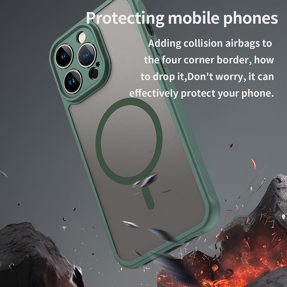 Custodia MagSafe per Apple iPhone 14 Pro, Techsuit, HaloFrost II, Verde