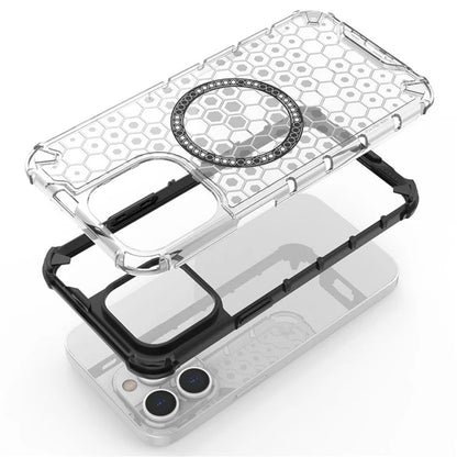 Custodia MagSafe per Apple iPhone 14 Pro, Techsuit, HoneyComb Shield, Nera