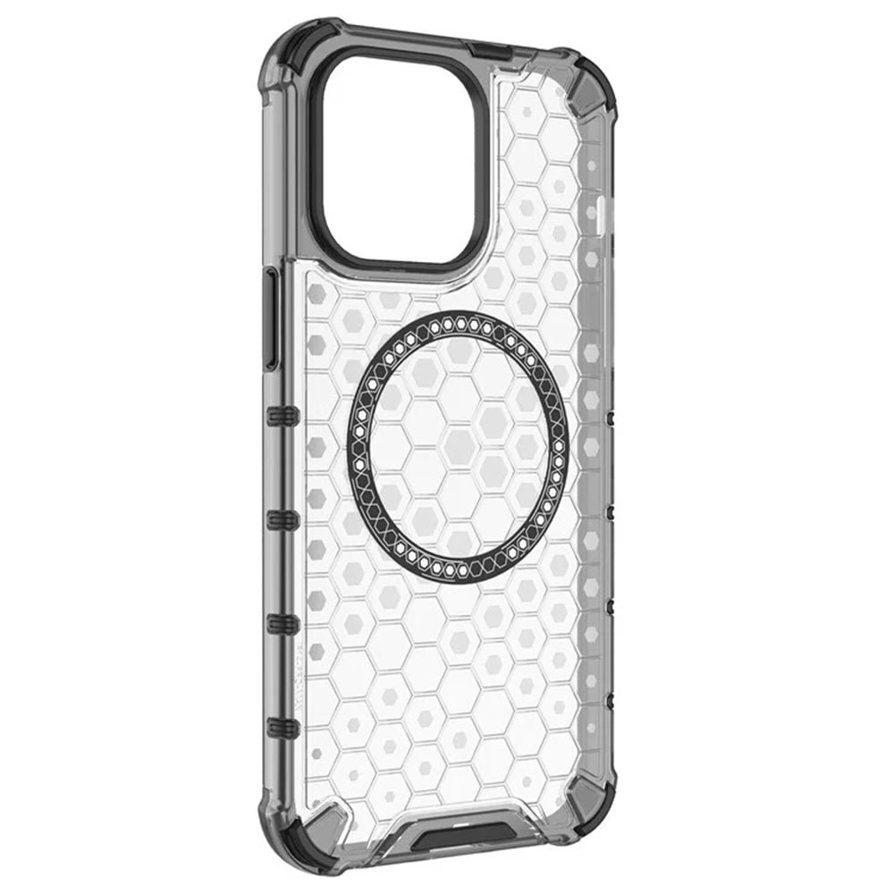 Custodia MagSafe per Apple iPhone 14 Pro, Techsuit, HoneyComb Shield, Nera