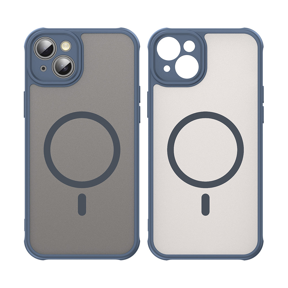 Custodia MagSafe per Apple iPhone 14, Techsuit, HaloFrost II, Blu Navy