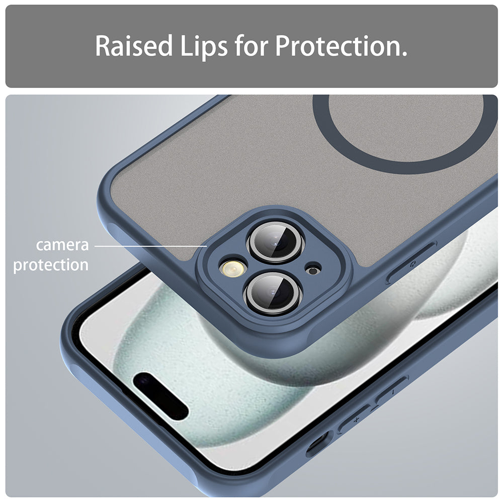 Custodia MagSafe per Apple iPhone 14, Techsuit, HaloFrost II, Blu Navy