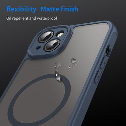 Custodia MagSafe per Apple iPhone 14, Techsuit, HaloFrost II, Blu Navy