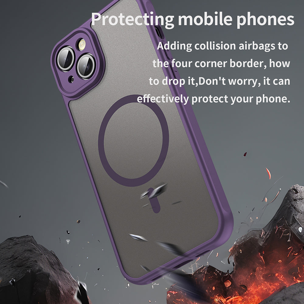 Custodia MagSafe per Apple iPhone 14, Techsuit, HaloFrost II, Viola