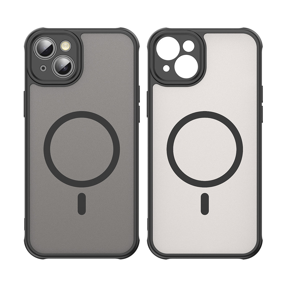 Custodia MagSafe per Apple iPhone 14, Techsuit, HaloFrost II, Nera
