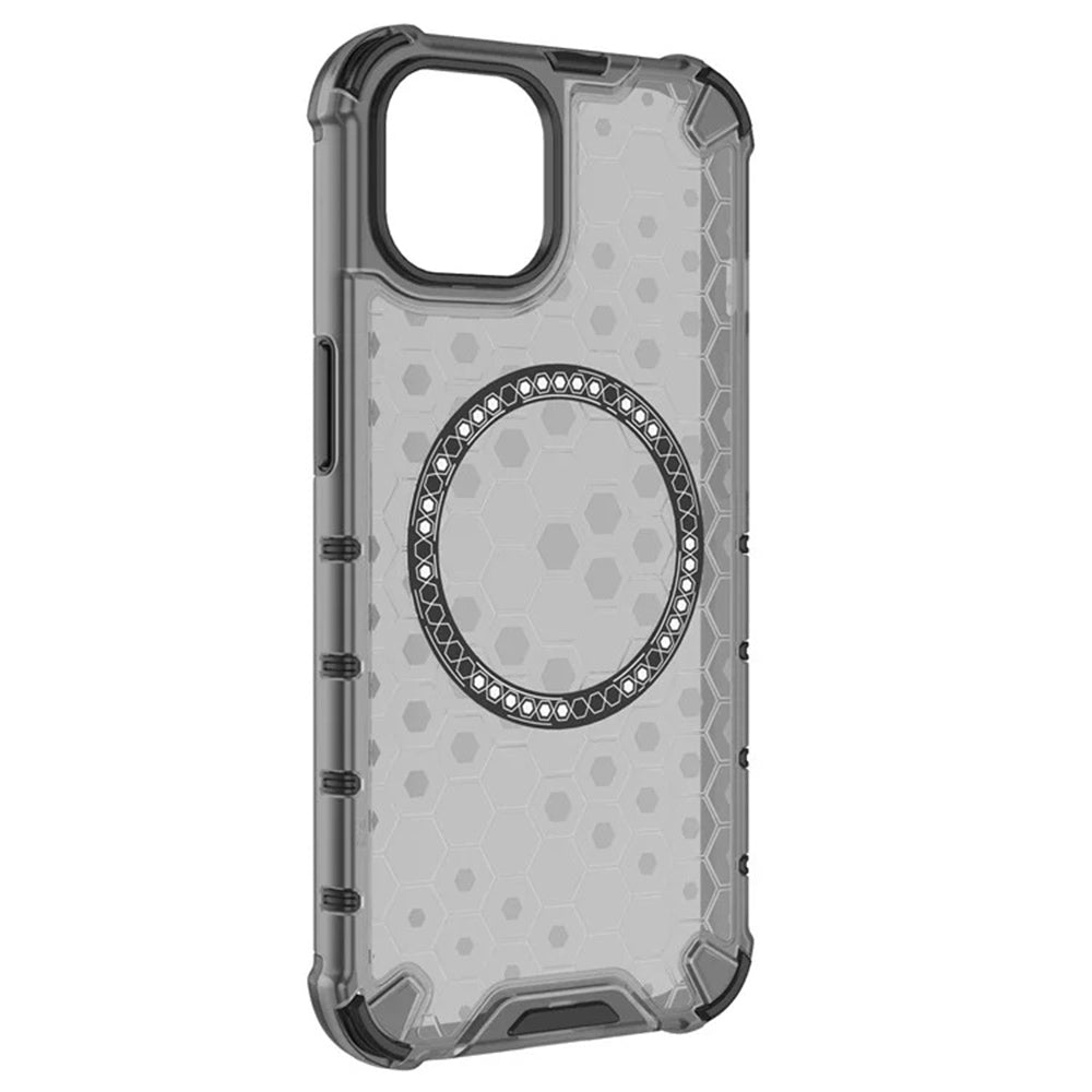Custodia MagSafe per Apple iPhone 14, Techsuit, HoneyComb Shield, Nera