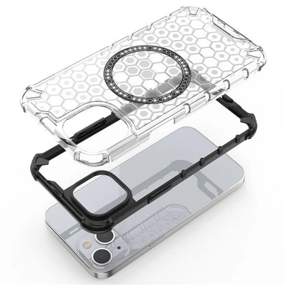 Custodia MagSafe per Apple iPhone 14, Techsuit, HoneyComb Shield, Nera