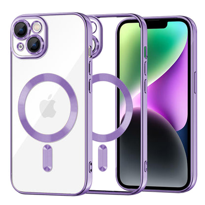 Custodia MagSafe per Apple iPhone 14, Techsuit, Luxury Crystal, Viola Chiaro