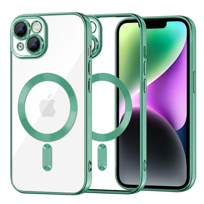 MagSafe Case for Apple iPhone 14, Techsuit, Luxury Crystal, Light Green