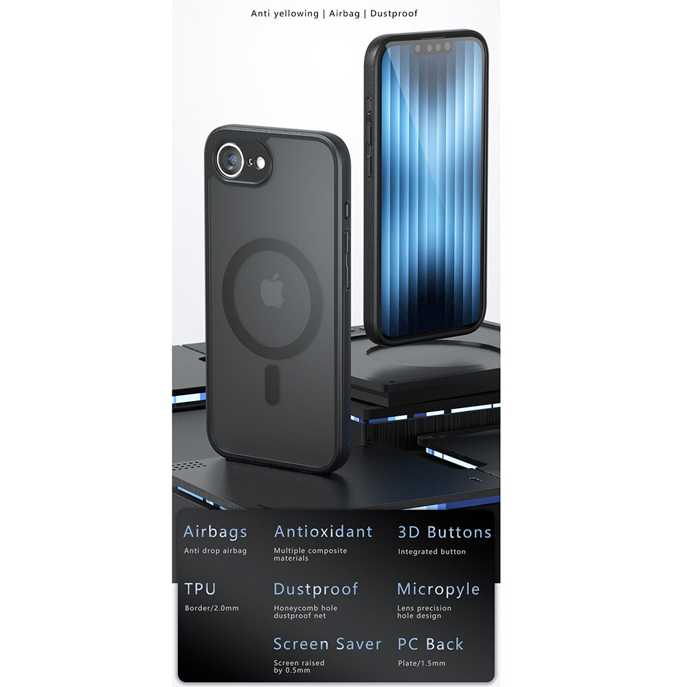 MagSafe Case for Apple iPhone 14, Techsuit, PureFrost, Matte Black