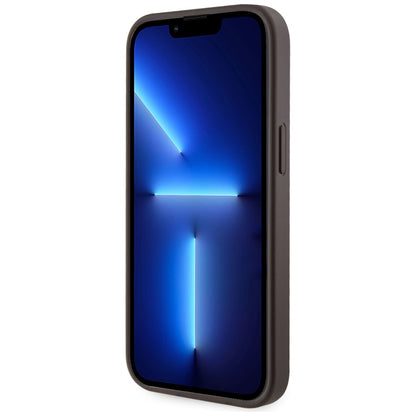 Custodia MagSafe per Apple iPhone 15, Guess, Cardslot 4G Stripes, Marrone