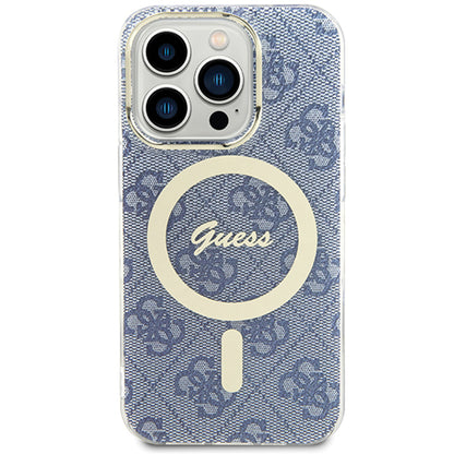 Custodia MagSafe per Apple iPhone 15, Guess, IML 4G, Blu