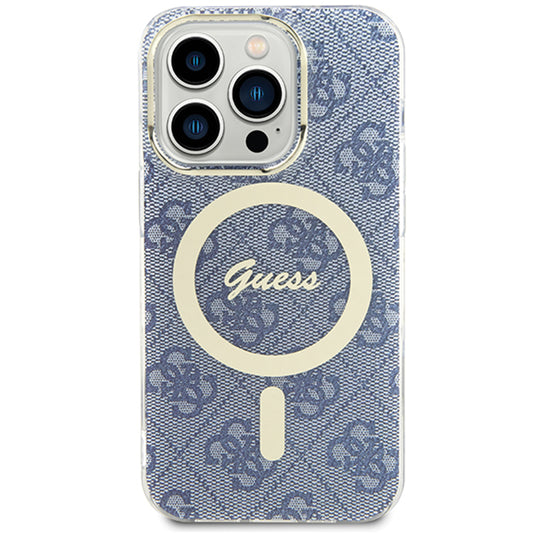 Custodia MagSafe per Apple iPhone 15, Guess, IML 4G, Blu