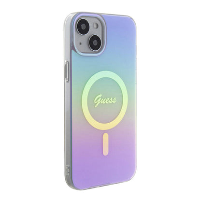 MagSafe Case for Apple iPhone 15, Guess, IML Iridescent, Purple