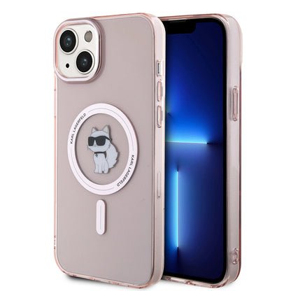 Custodia MagSafe per Apple iPhone 15 Plus / 14 Plus, Karl Lagerfeld, IML Choupette, Rosa