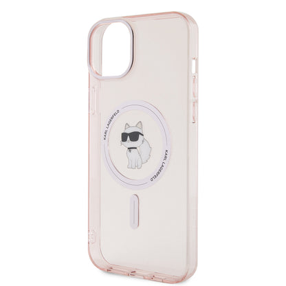 Custodia MagSafe per Apple iPhone 15 Plus / 14 Plus, Karl Lagerfeld, IML Choupette, Rosa