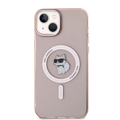 Custodia MagSafe per Apple iPhone 15 Plus / 14 Plus, Karl Lagerfeld, IML Choupette, Rosa