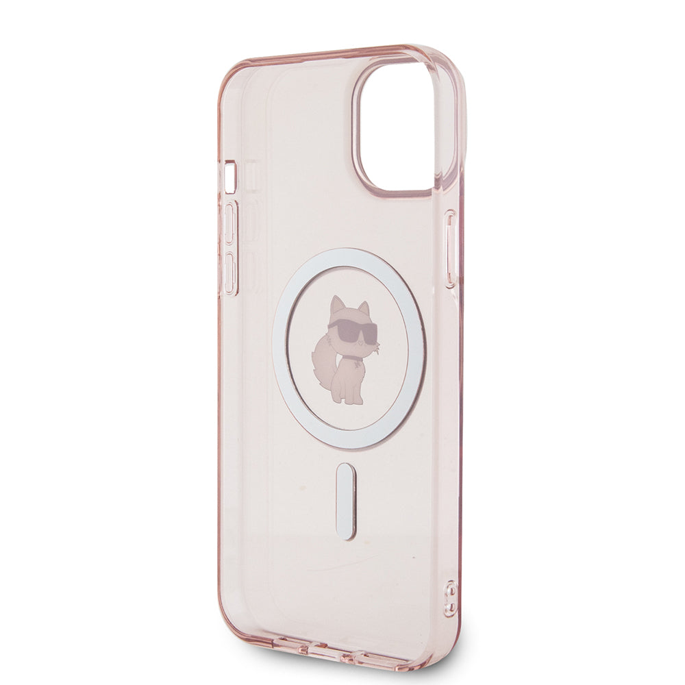 Custodia MagSafe per Apple iPhone 15 Plus / 14 Plus, Karl Lagerfeld, IML Choupette, Rosa