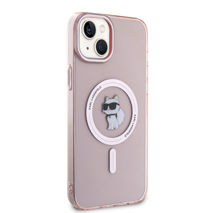 Custodia MagSafe per Apple iPhone 15 Plus / 14 Plus, Karl Lagerfeld, IML Choupette, Rosa