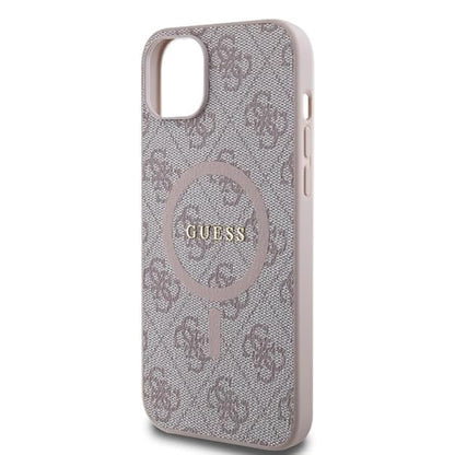 Custodia MagSafe per Apple iPhone 15 Plus, Guess, Collezione 4G, Rosa