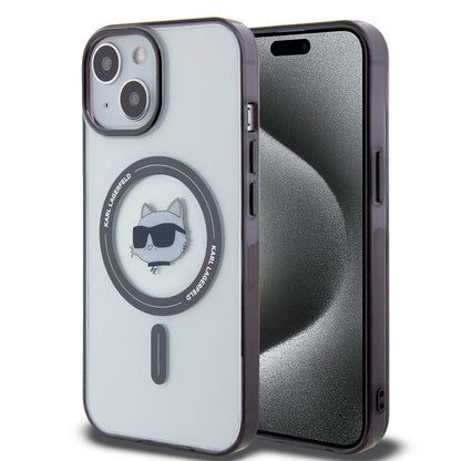 Custodia MagSafe per Apple iPhone 15 Plus, Karl Lagerfeld, IML Choupette's Head, Trasparente