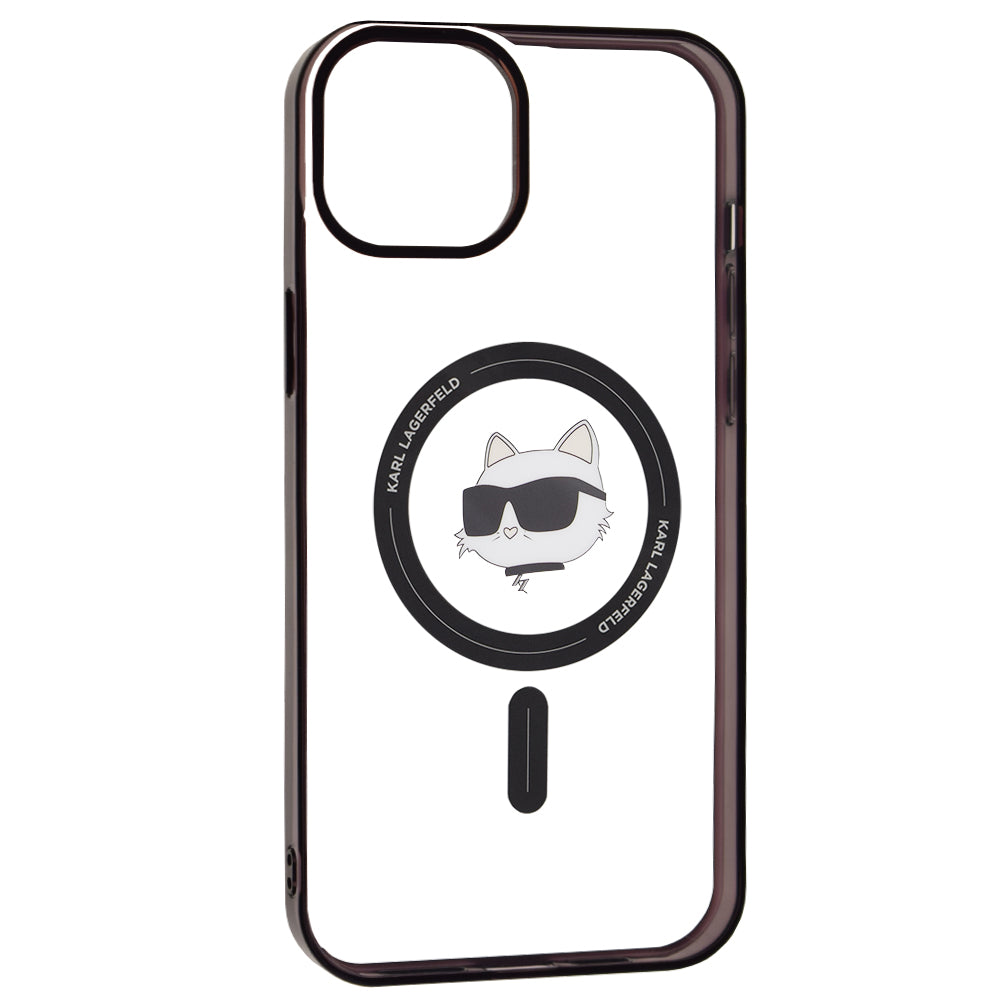 Custodia MagSafe per Apple iPhone 15 Plus, Karl Lagerfeld, IML Choupette's Head, Trasparente