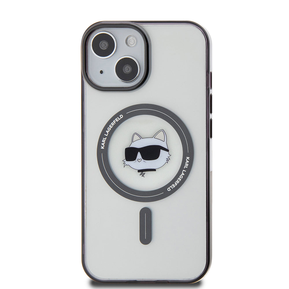 Custodia MagSafe per Apple iPhone 15 Plus, Karl Lagerfeld, IML Choupette's Head, Trasparente