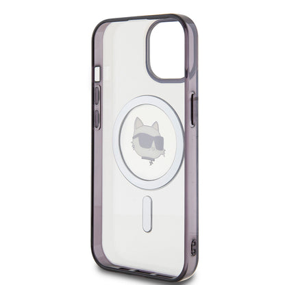 Custodia MagSafe per Apple iPhone 15 Plus, Karl Lagerfeld, IML Choupette's Head, Trasparente