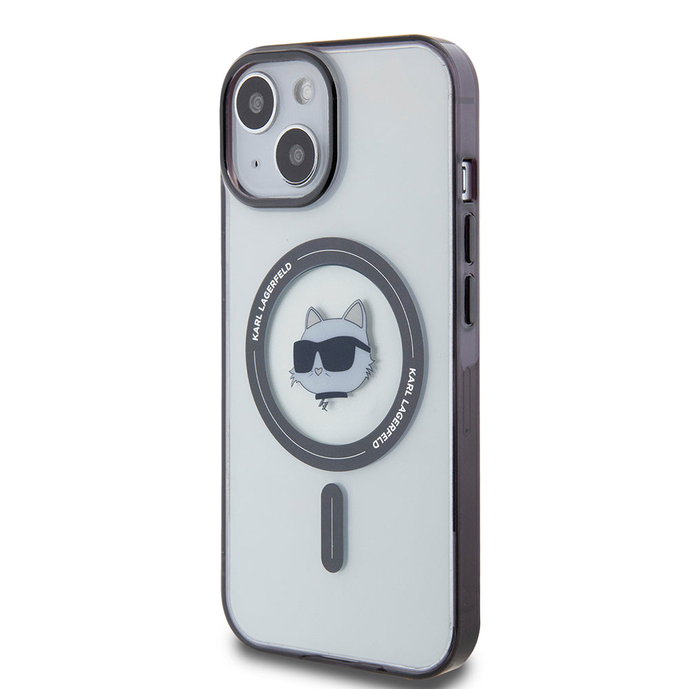 Custodia MagSafe per Apple iPhone 15 Plus, Karl Lagerfeld, IML Choupette's Head, Trasparente