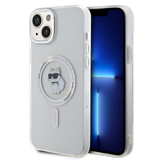 Custodia MagSafe per Apple iPhone 15 Plus / 14 Plus, Karl Lagerfeld, IML Choupette, Trasparente