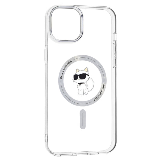 Custodia MagSafe per Apple iPhone 15 Plus / 14 Plus, Karl Lagerfeld, IML Choupette, Trasparente