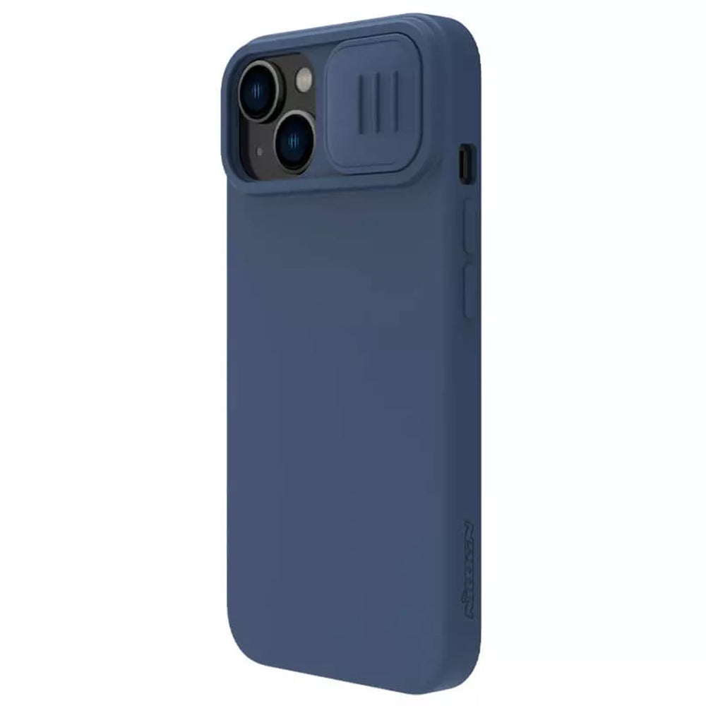 Custodia MagSafe per Apple iPhone 15 Plus, Nillkin, CamShield Silky, Blu