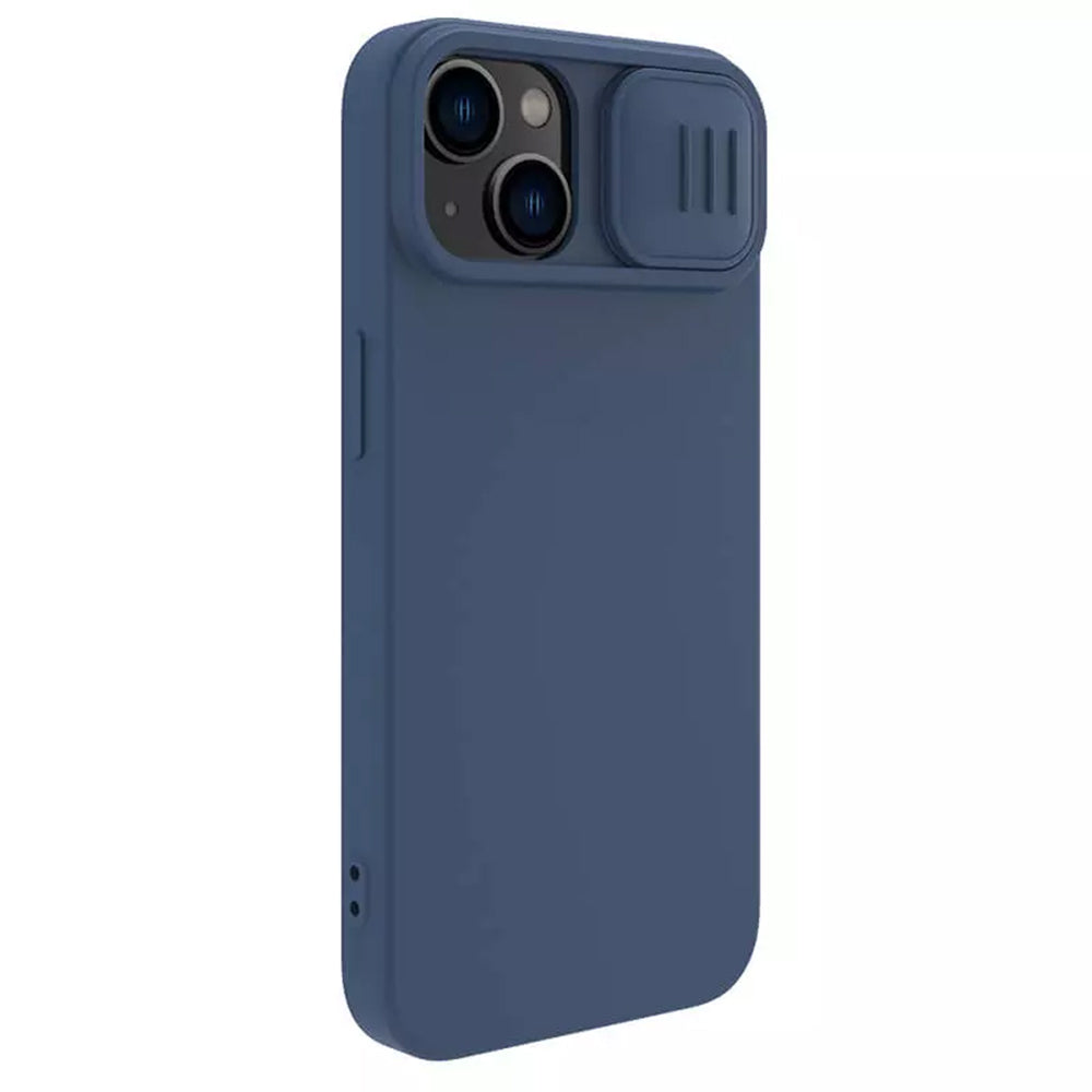 Custodia MagSafe per Apple iPhone 15 Plus, Nillkin, CamShield Silky, Blu
