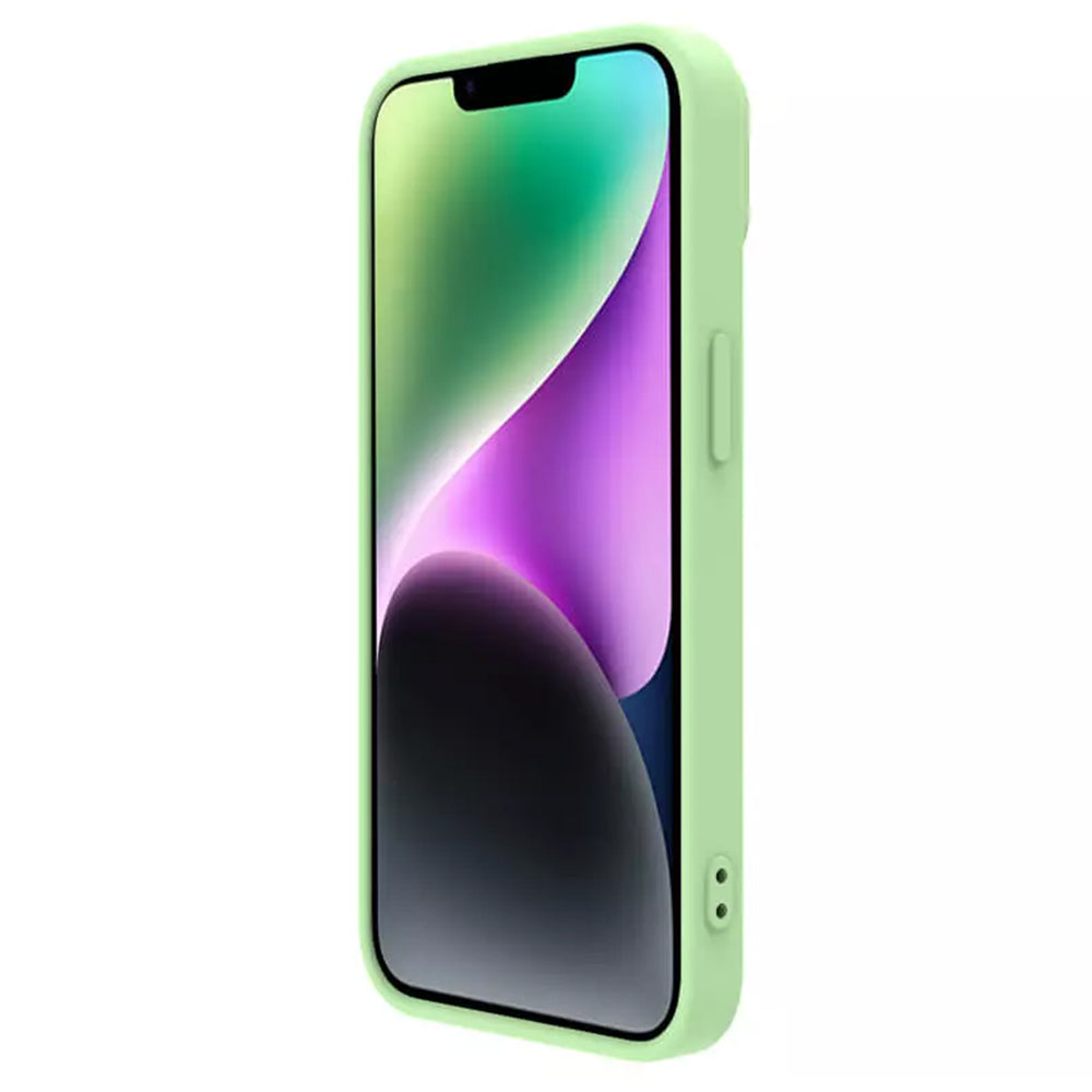 Custodia MagSafe per Apple iPhone 15 Plus, Nillkin, CamShield Silky, Verde Chiaro
